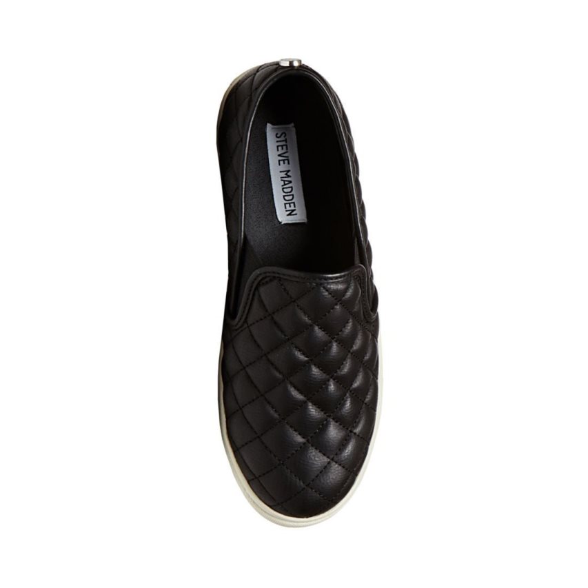 Black Steve Madden Ecentrcq Women's Loafers | PH 4915LZW